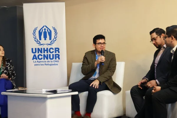 Panel de discusión sobre respuesta al reclutamiento forzado de niñas, niños y adolescentes como causa de desplazamiento forzado. © ACNUR/Gabriela Villeda